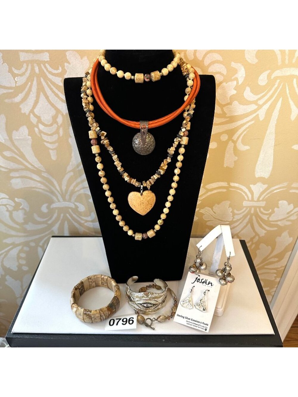 Jewelry Lot Vintage Modern Sterling Silver Jasper Necklaces Bracelets Earrings